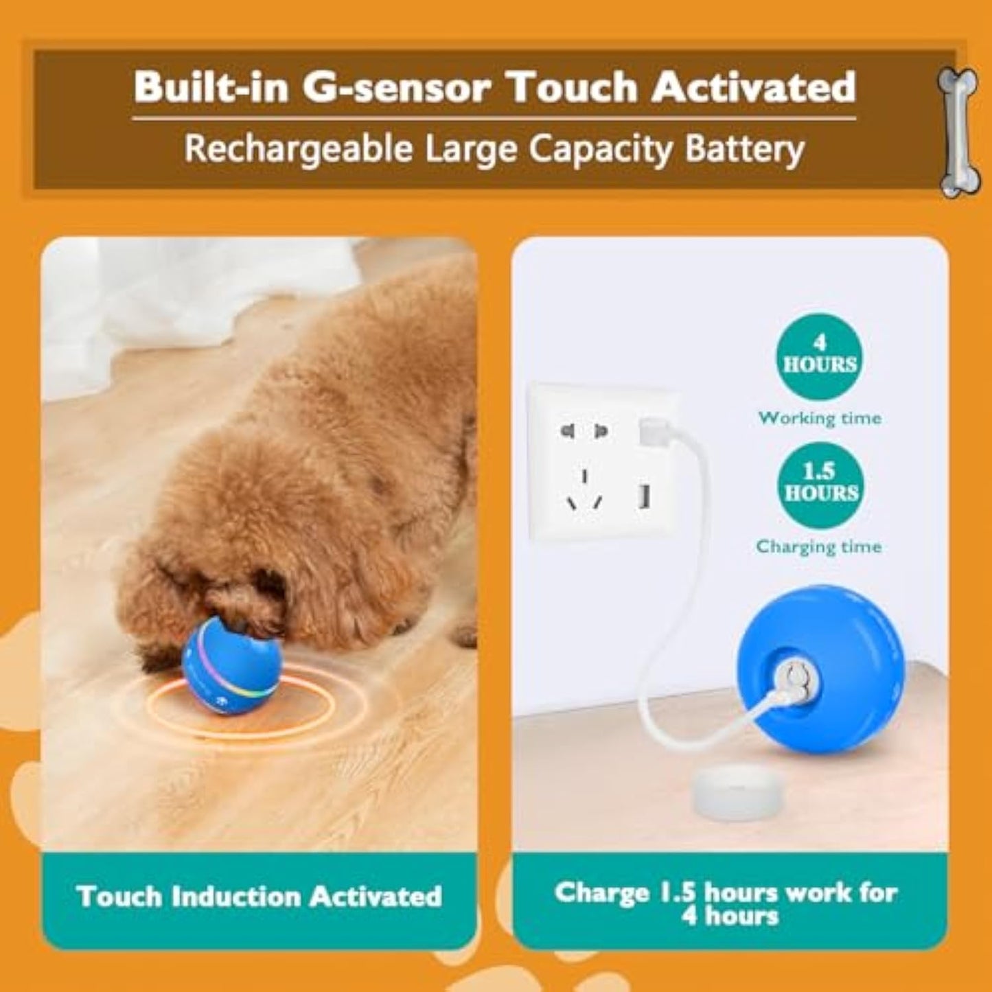 🎾 PetDroid™ Interactive Smart Dog Ball – Endless Fun at the Touch of a Paw! 🐕💡
